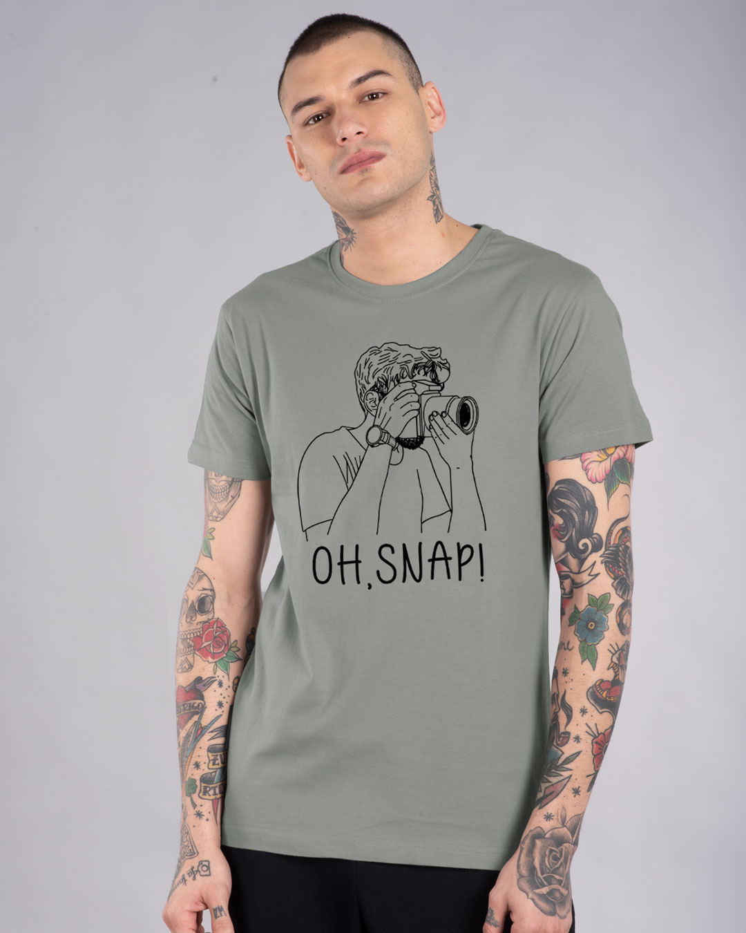 Shop Snap It Half Sleeve T-Shirt-Back
