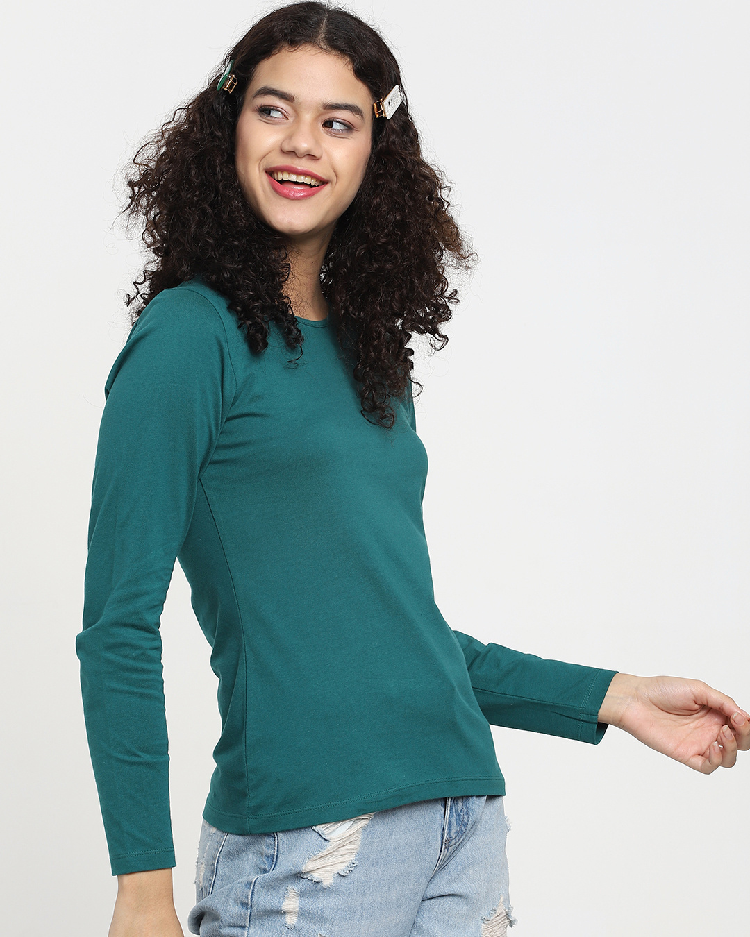 Shop Snazzy Green Full Sleeve T-shirt-Back
