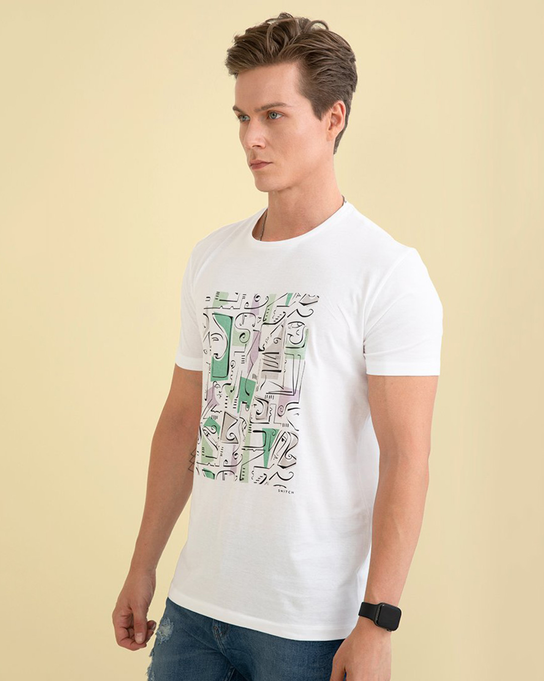 Shop Doodle White Graphic T Shirt-Back