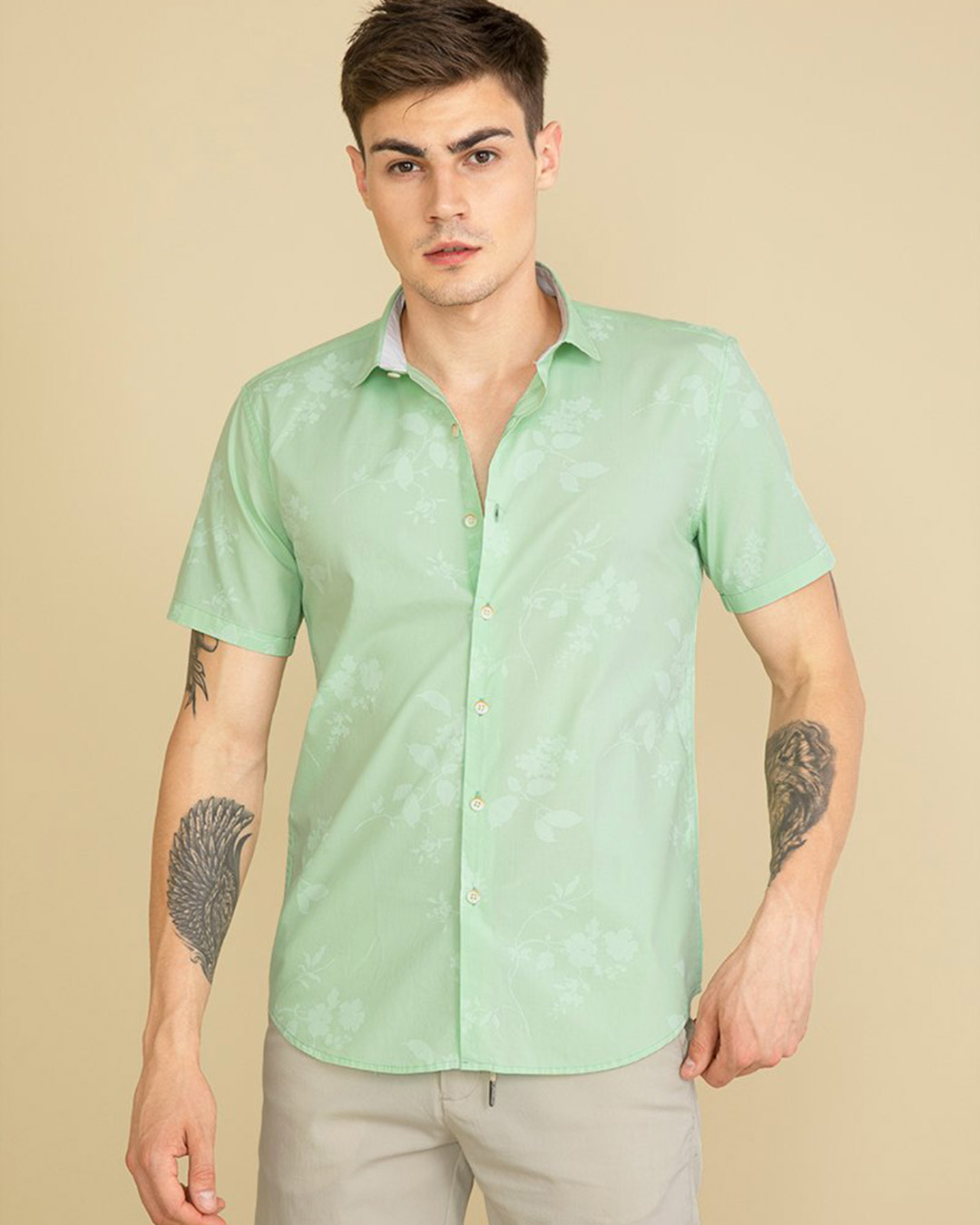 Buy Snitch Floret Green Shirt for Men green Online at Bewakoof