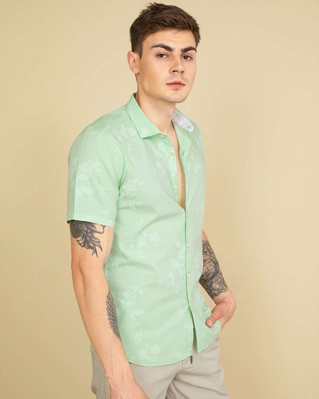 Shop Floret Green Shirt-Back