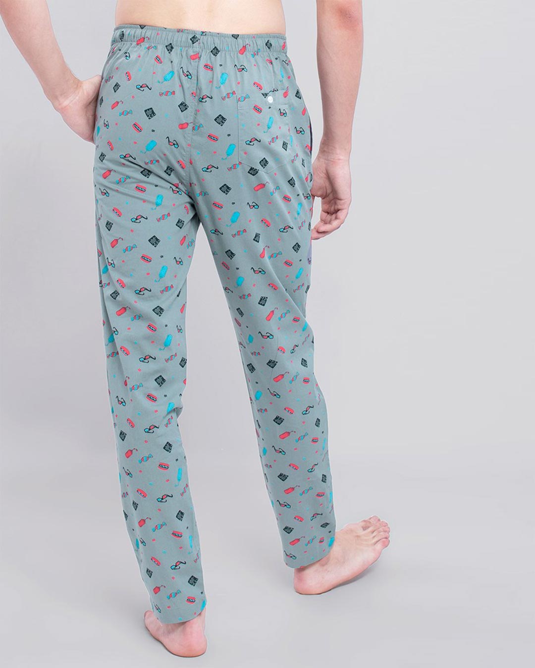 Shop Grey Playful Pyjamas-Back