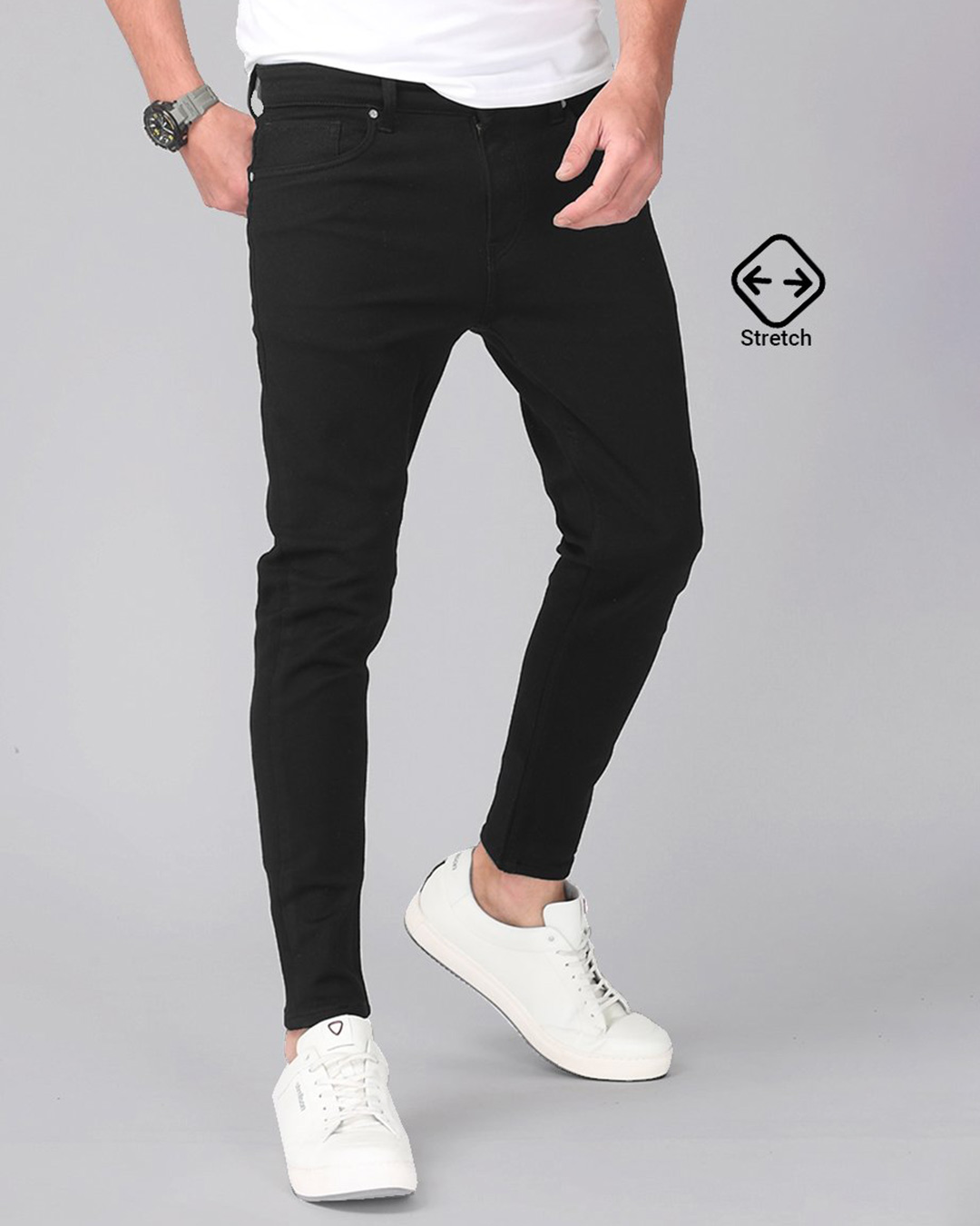 Buy Snitch Jet Black Denim for Men 