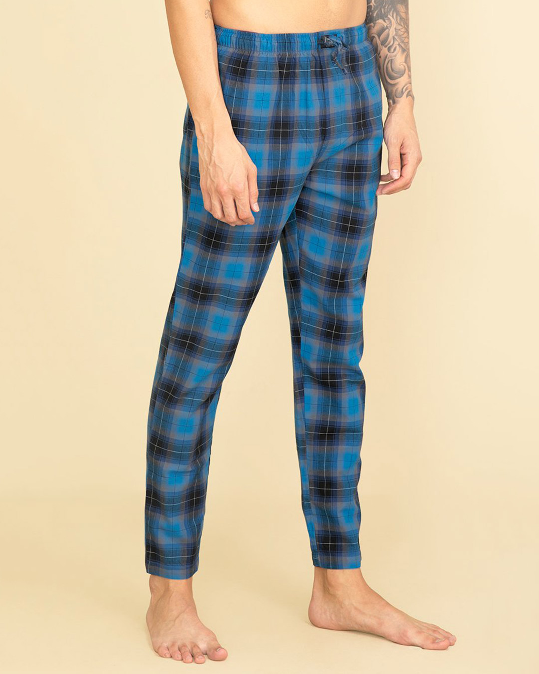Shop Laze Cerulean Blue Pyjamas-Back