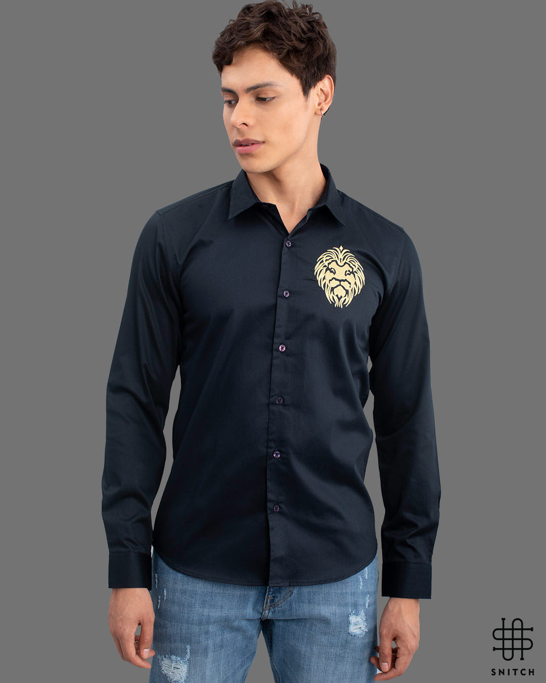 masai lion navy shirt