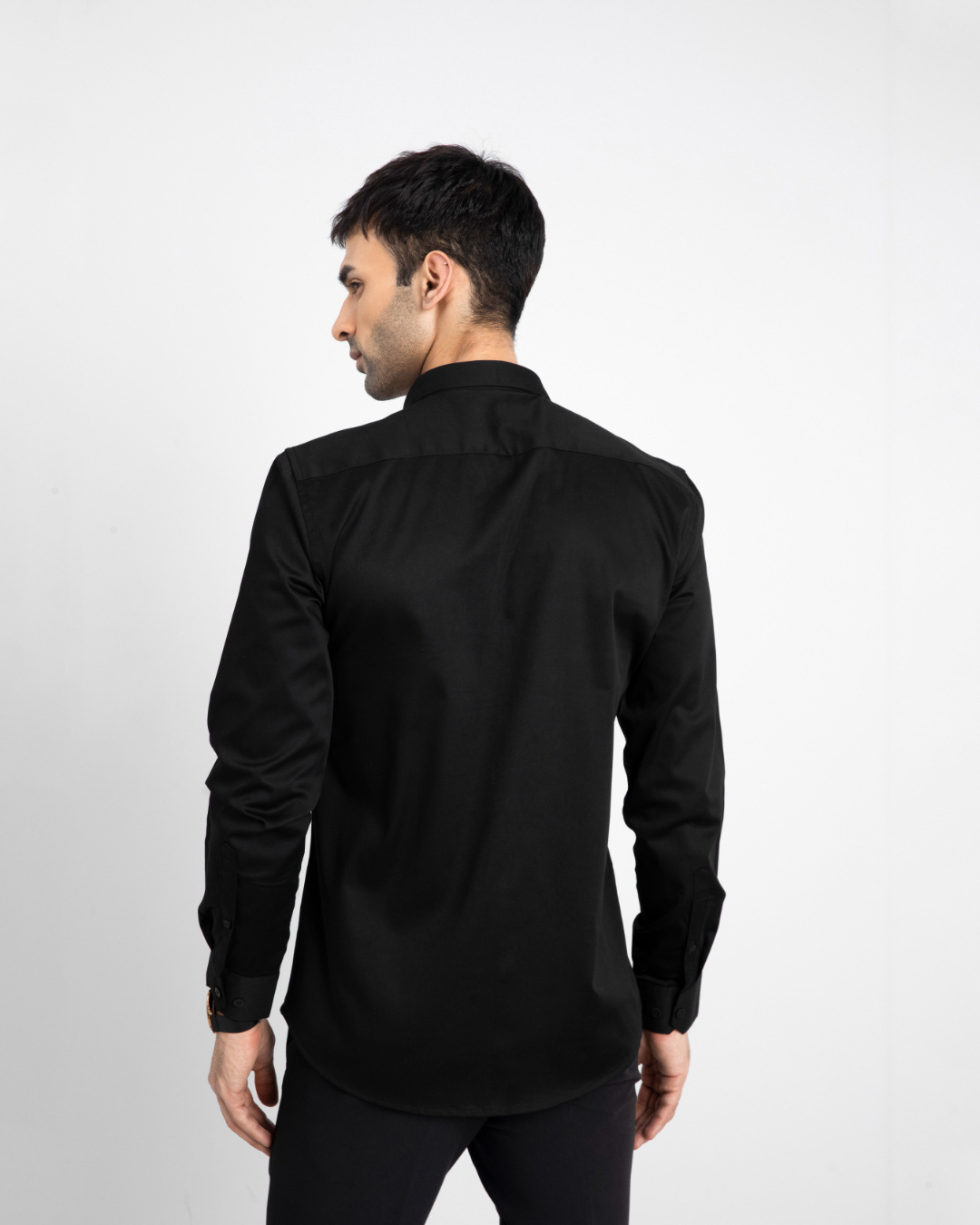 Shop Men's Black Lion Embroidered Slim Fit Shirt-Back