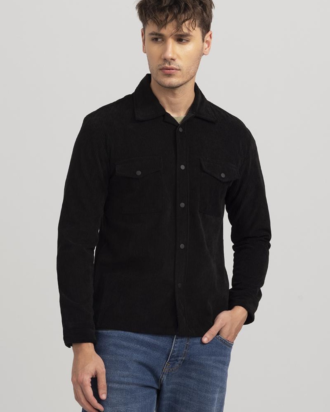 Buy Snitch Men's Black Slim Fit Shirt Online at Bewakoof