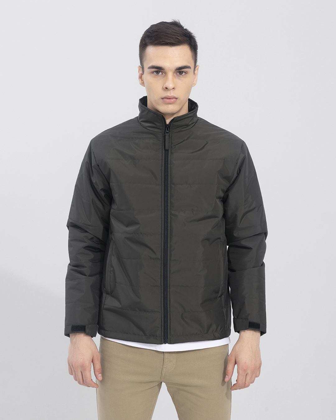 Buy Snitch Men's Green Slim Fit Puffer Jacket Online at Bewakoof