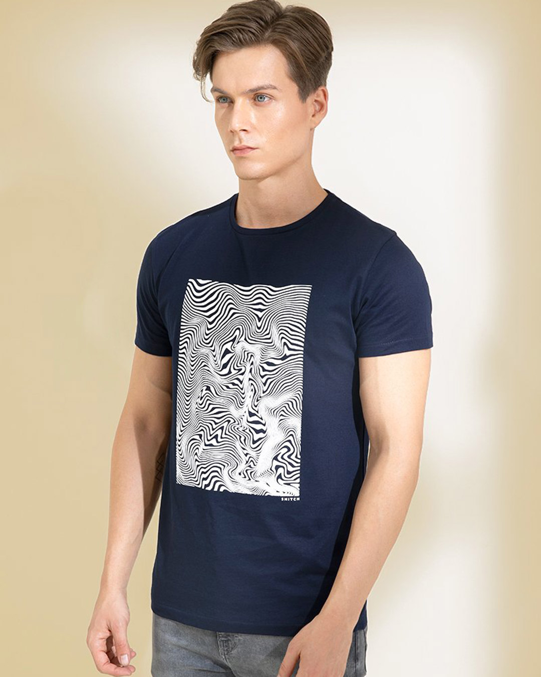 Shop Mirage Navy Graphic T Shirt-Back