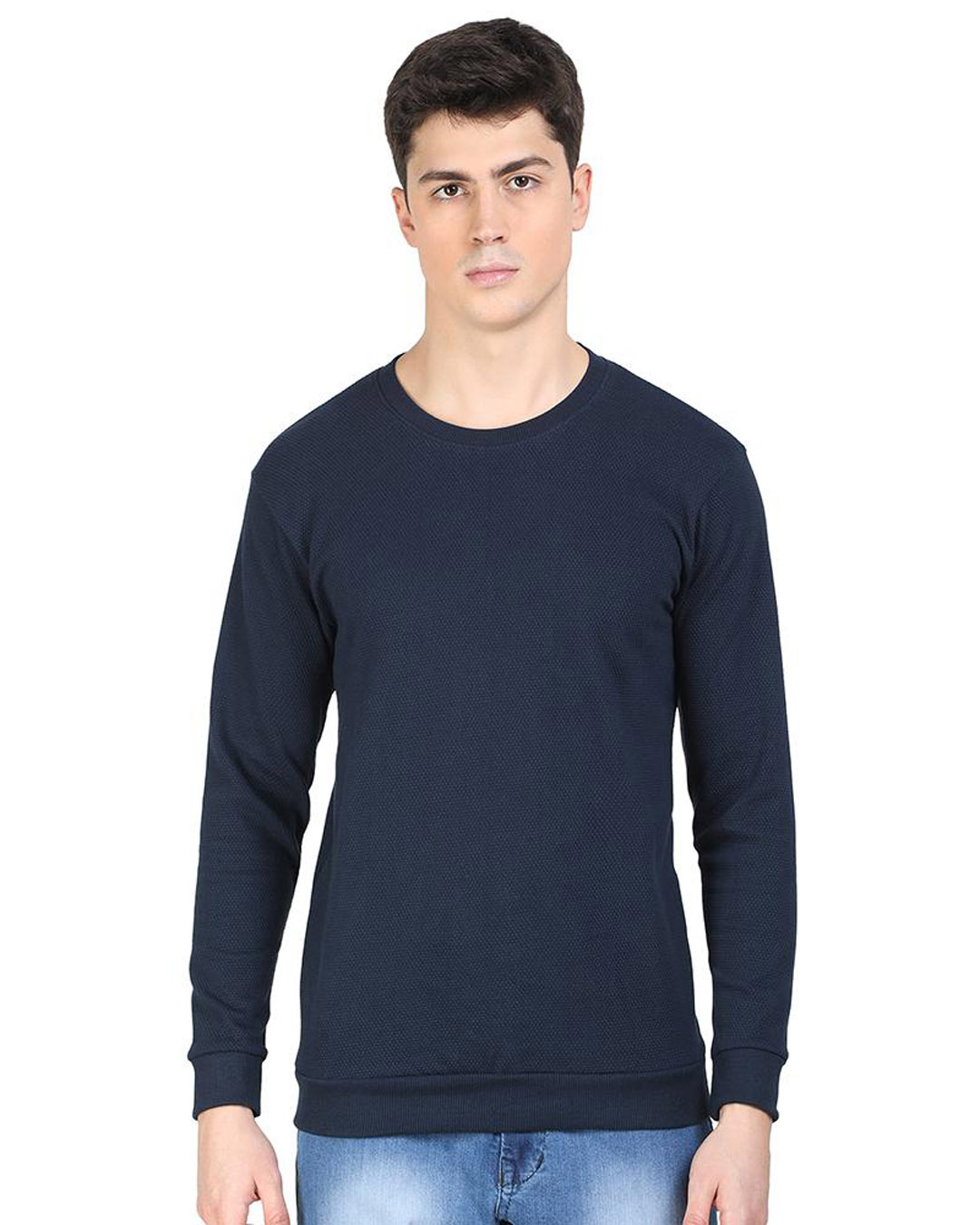 Buy Snitch Navy Popcorn Full Sleeve Cotton T-Shirt for Men blue Online ...