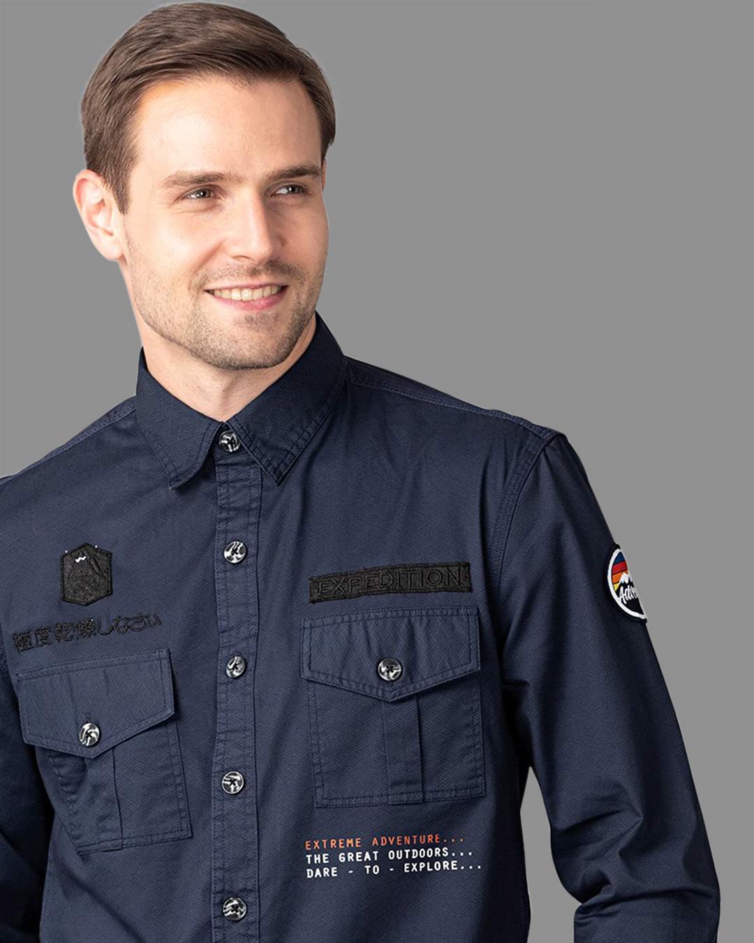 navy blue cargo shirt