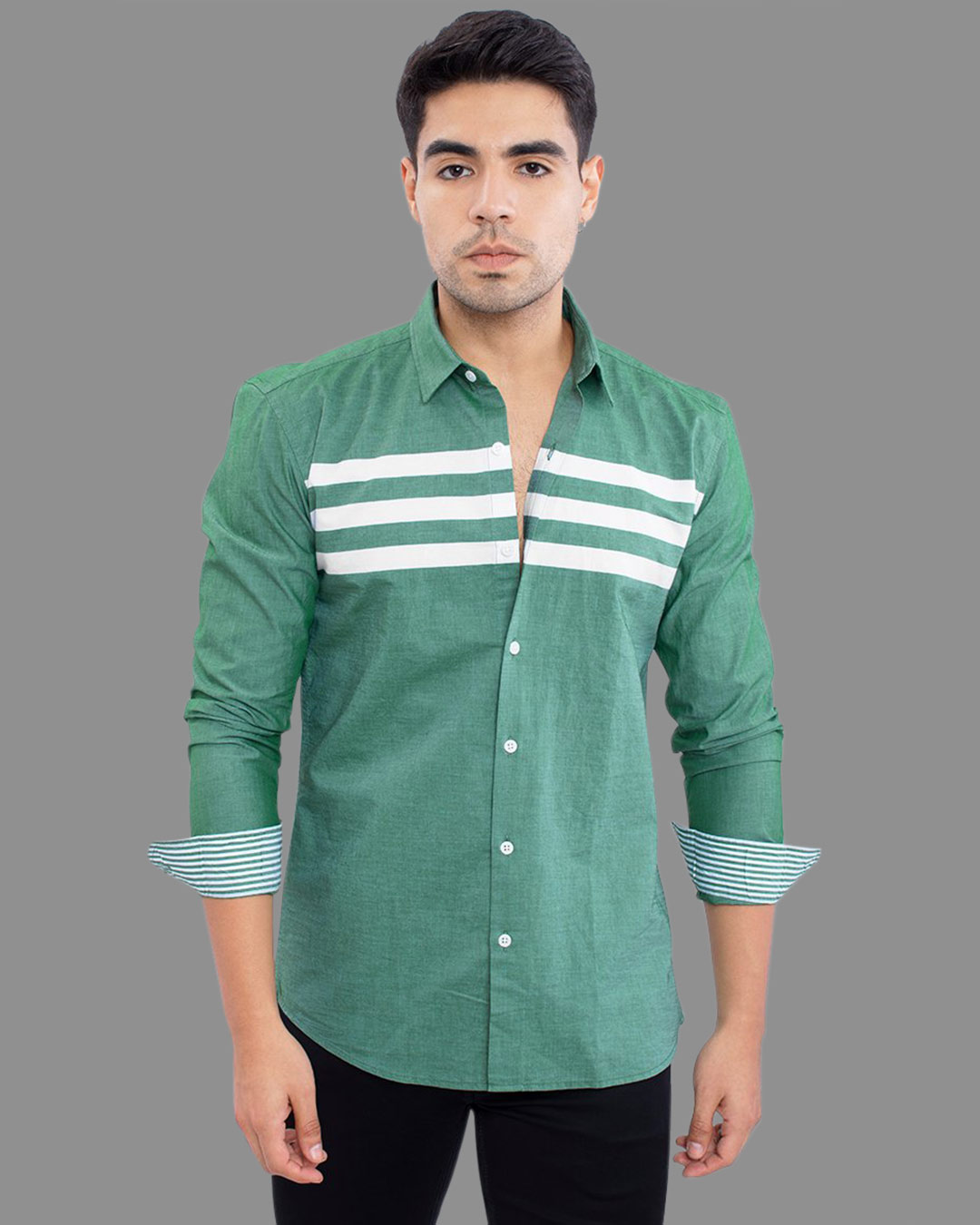 Buy Snitch Triad Green Stripe Shirt for Men white,green Online at Bewakoof