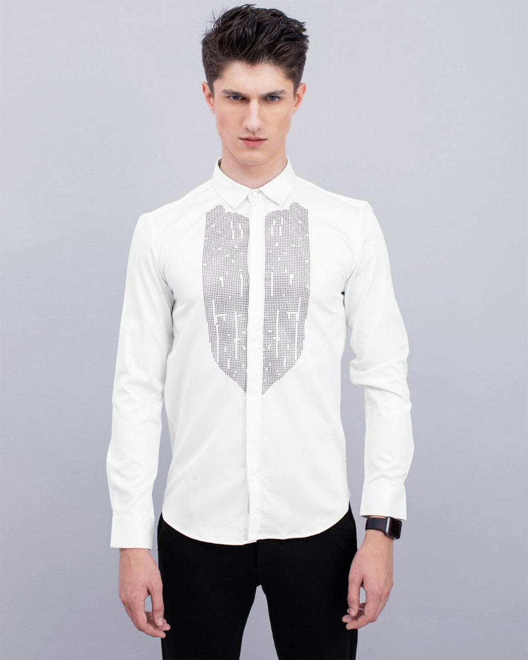 Shop White Beaded Designer Shirt-Back