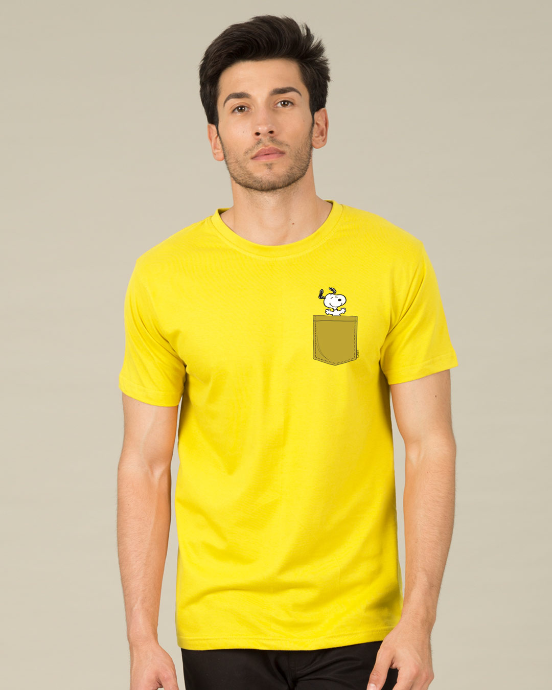 Shop Snoopy Pocket Half Sleeve T-Shirt-Back