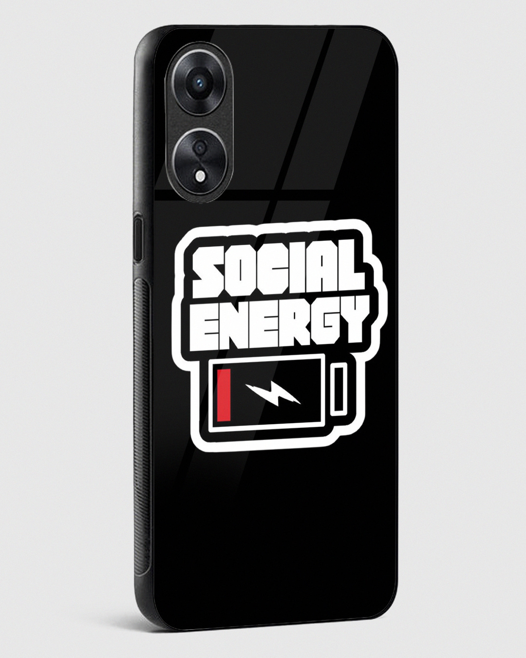 Shop Social Energy Low Premium Glass Case for Oppo A78 5G-Back