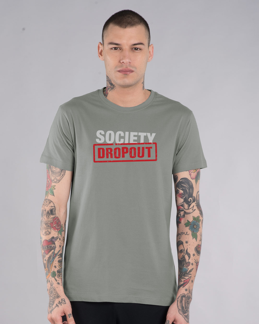 Shop Society Dropout Half Sleeve T-Shirt-Back
