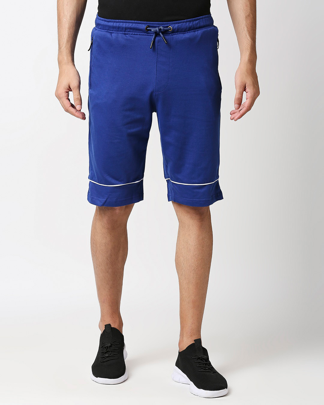 Shop Soda Lite Blue Zipper Pocket Shorts-Back