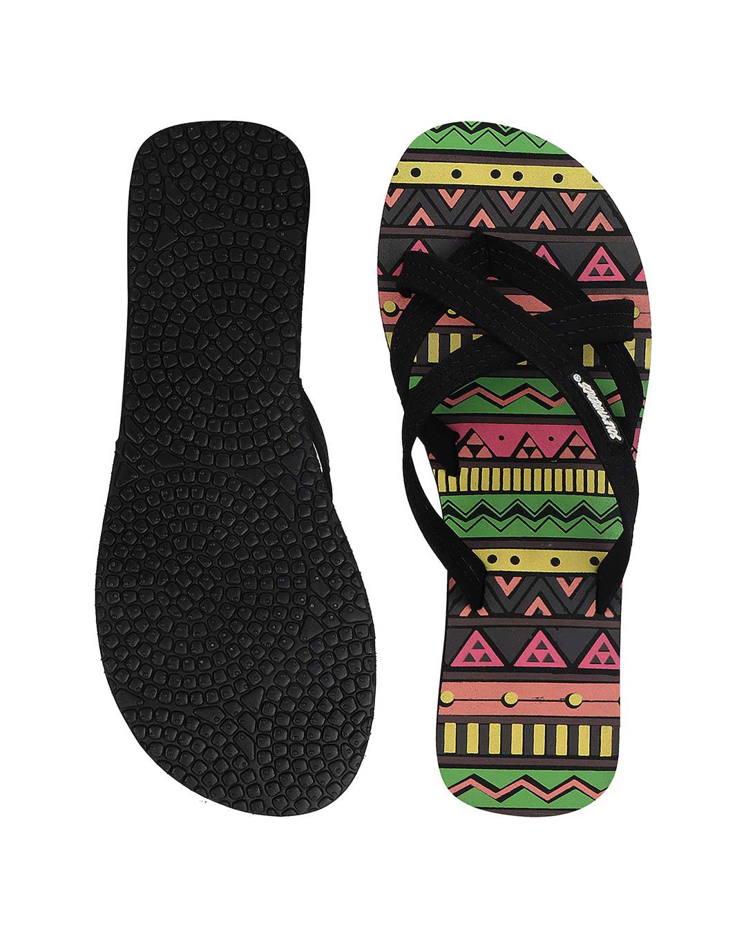 Shop Aztec Black Women's Flip Flop-Back