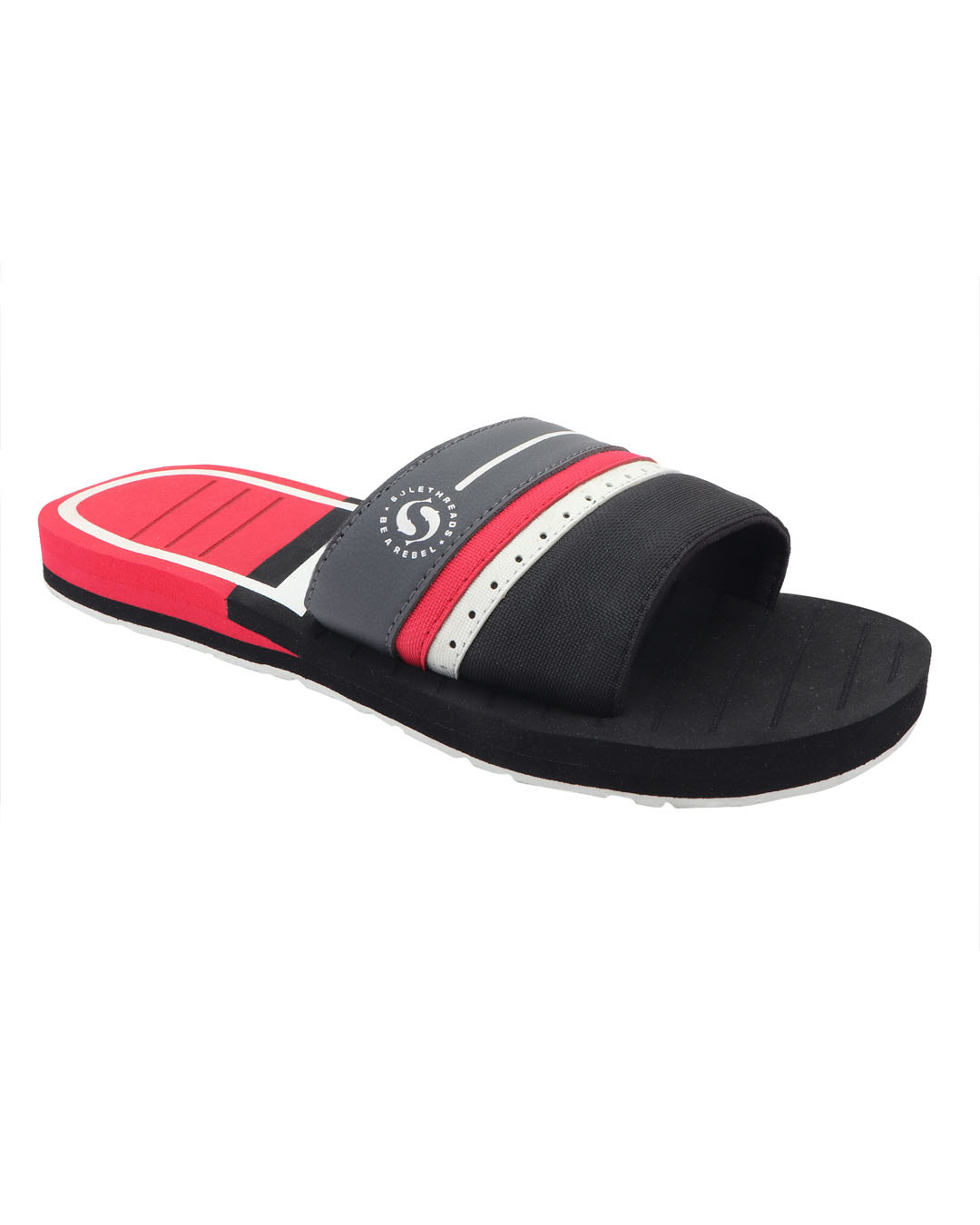 Shop Slider   Black/Red Flip Flops For Men-Back