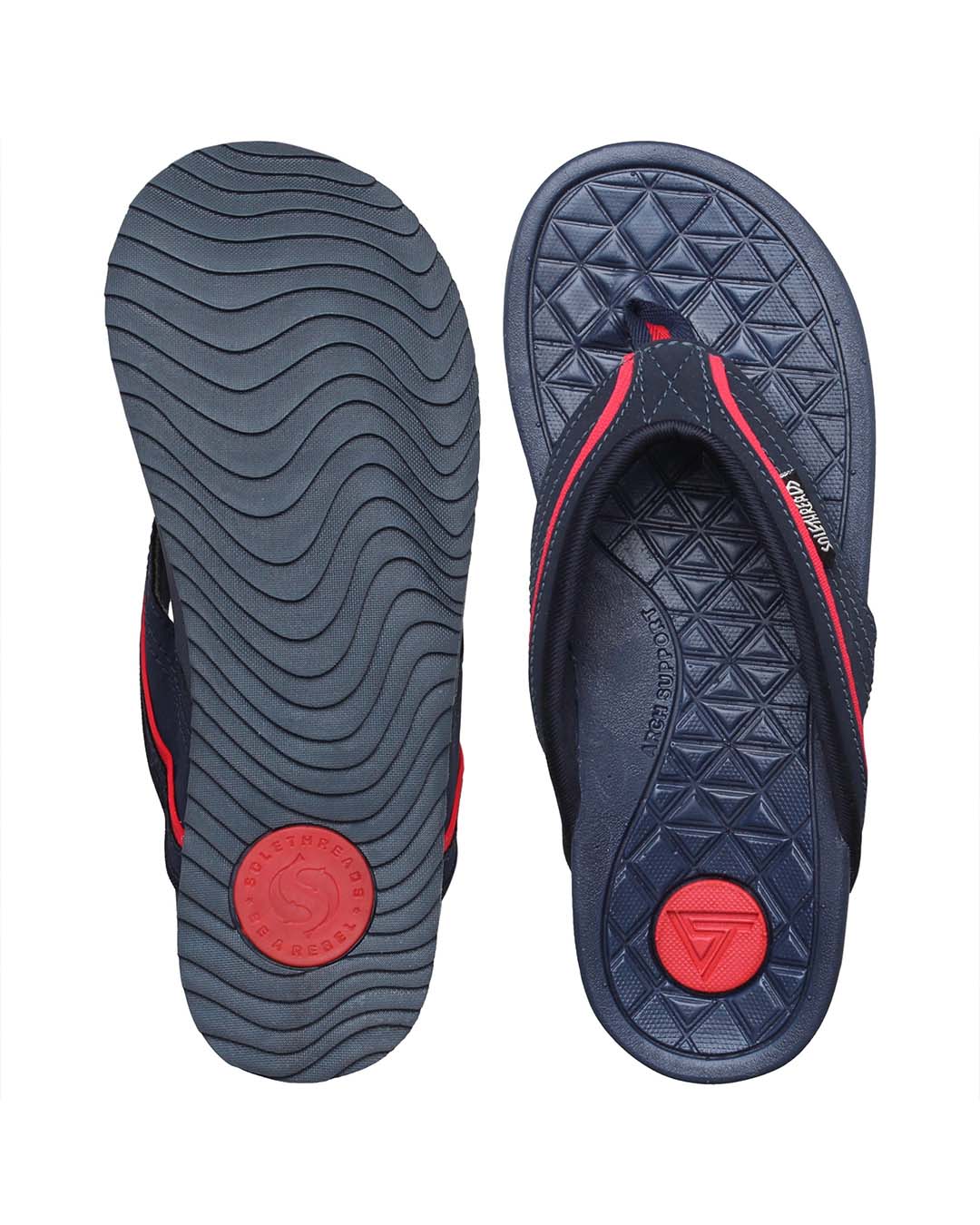 Buy Solethreads Waldo - Navy/Red Flip Flops For Men Online in India at ...