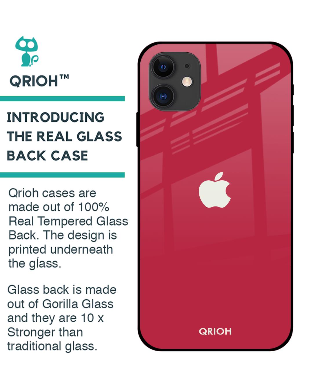 Shop Iphone 12 Mini Solo Maroon Glass Case-Back