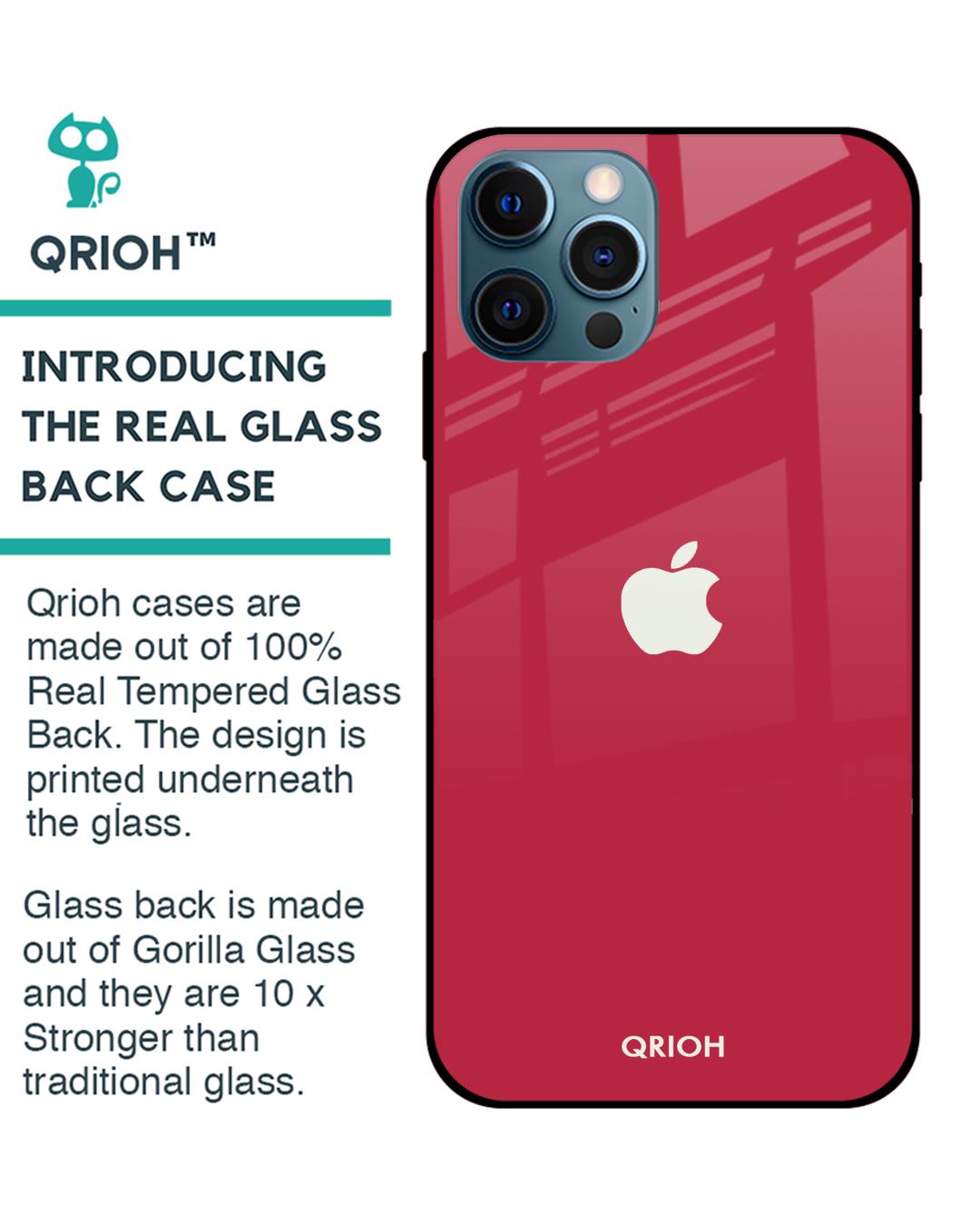 Shop Iphone 12 Pro Max Solo Maroon Glass Case-Back