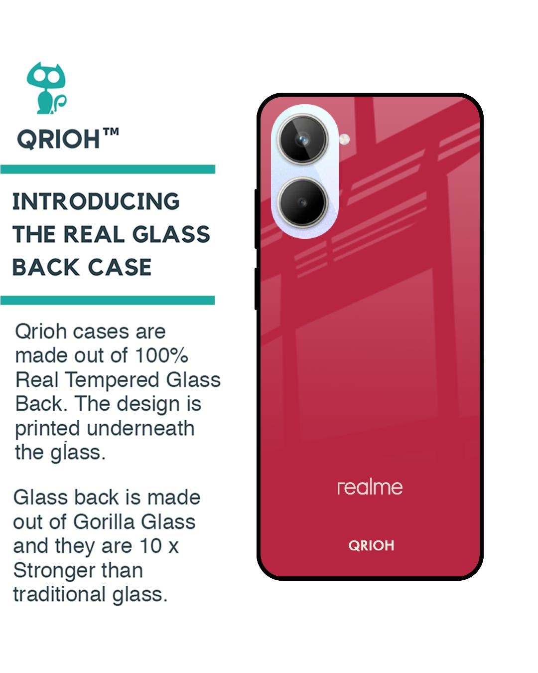 Shop Solo Maroon Premium Glass case for Realme 10 5G (Shock Proof,Scratch Resistant)-Back