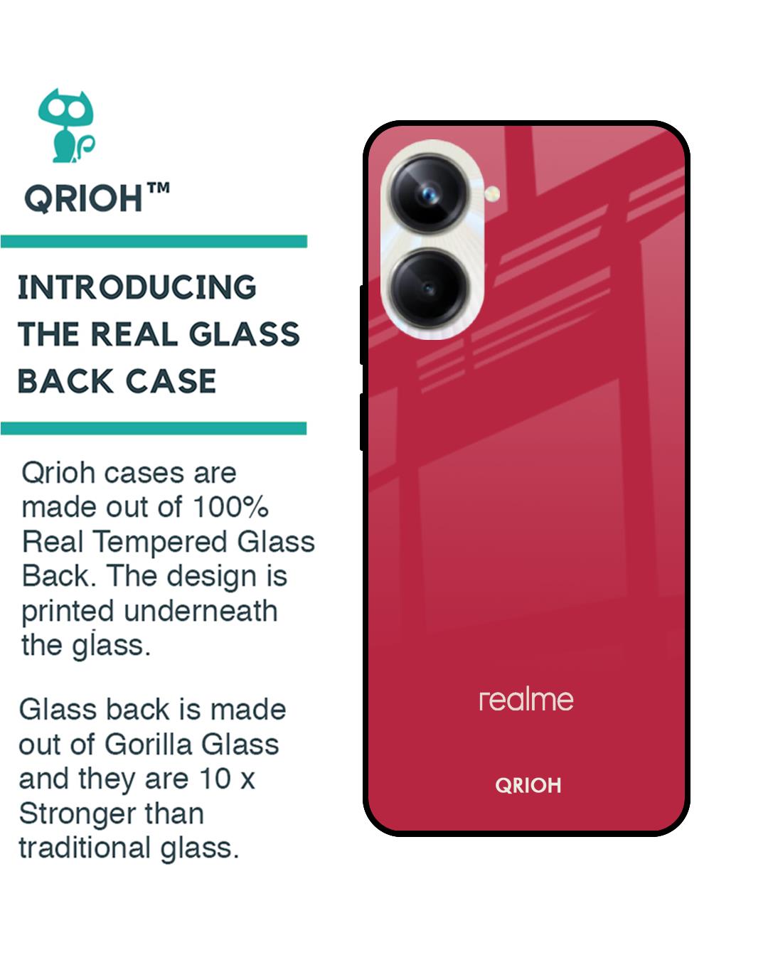 Shop Solo Maroon Premium Glass case for Realme 10 Pro 5G (Shock Proof,Scratch Resistant)-Back