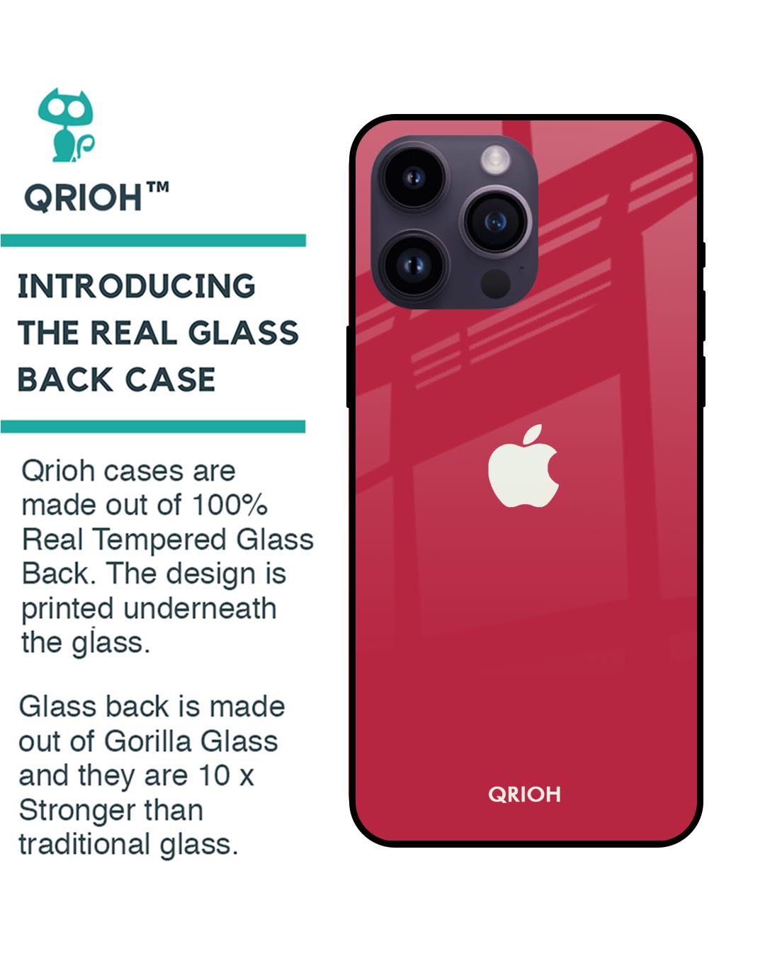 Shop Solo Maroon Premium Glass Cover for Apple iPhone 14 Pro Max (Shockproof, Light Weight)-Back
