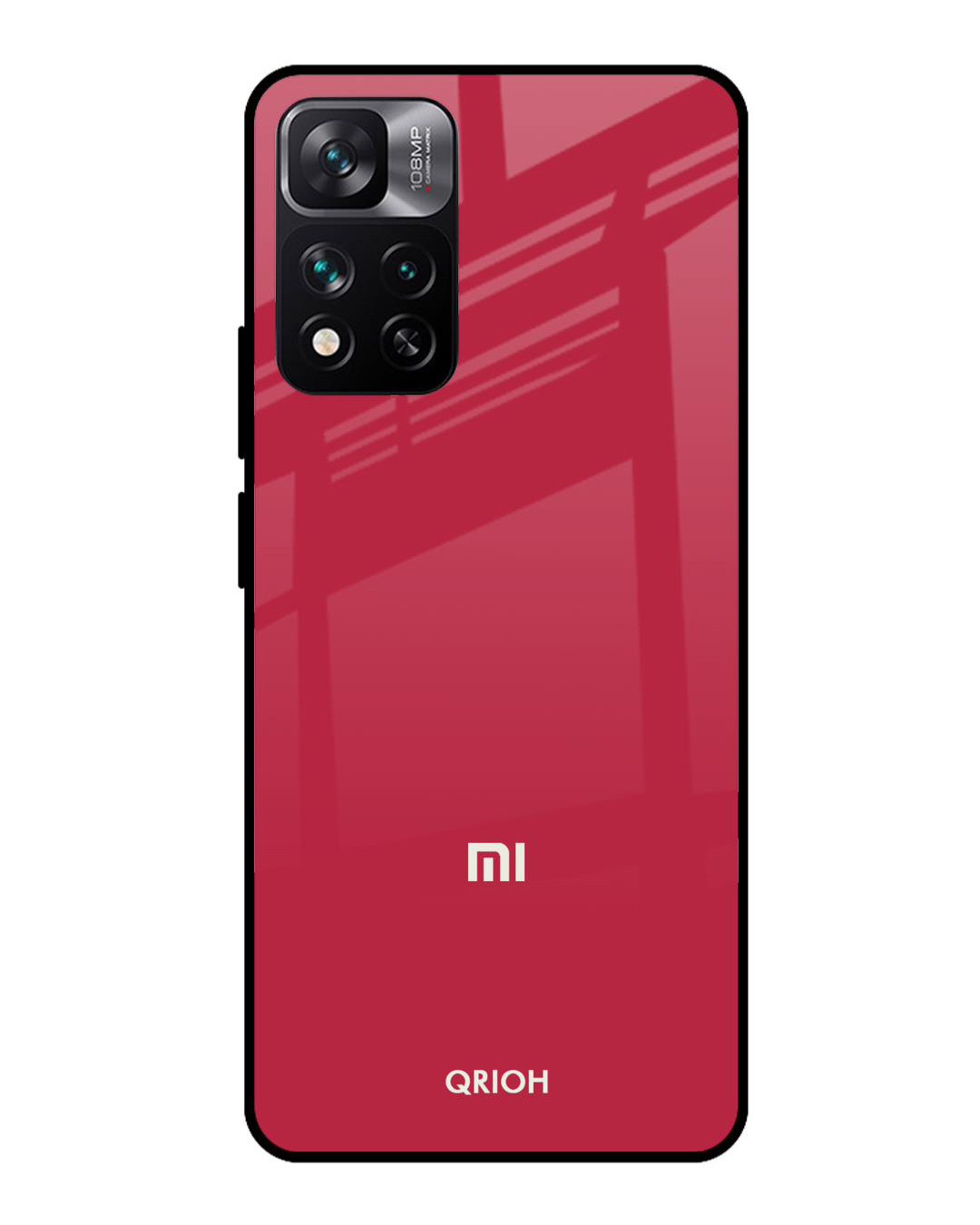 Shop Solo Maroon Premium Glass Cover for Mi 11i HyperCharge (Shockproof, Light Weight)-Back