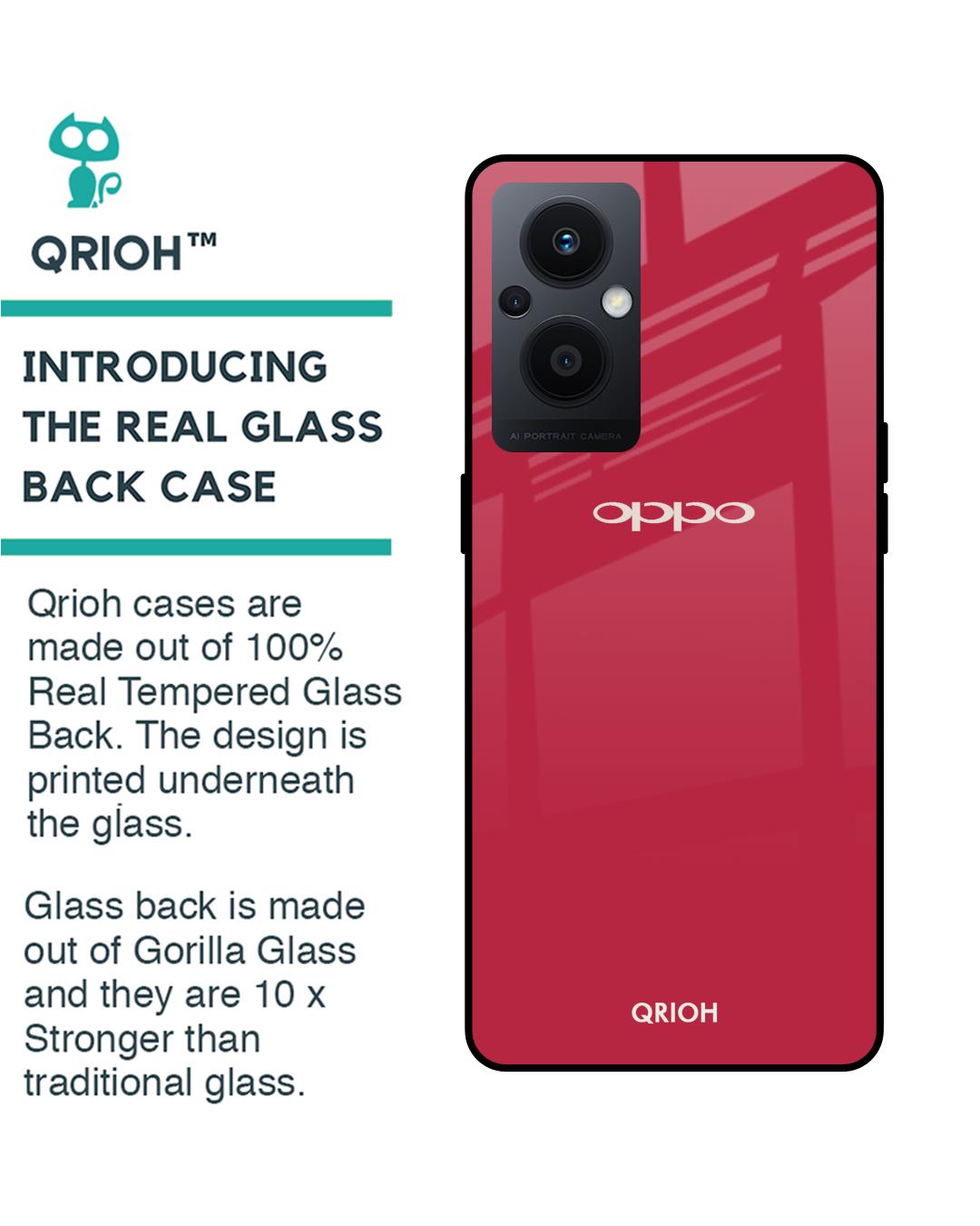 Shop Solo Maroon Premium Glass Cover for OPPO F21 Pro 5G (Shockproof, Light Weight)-Back