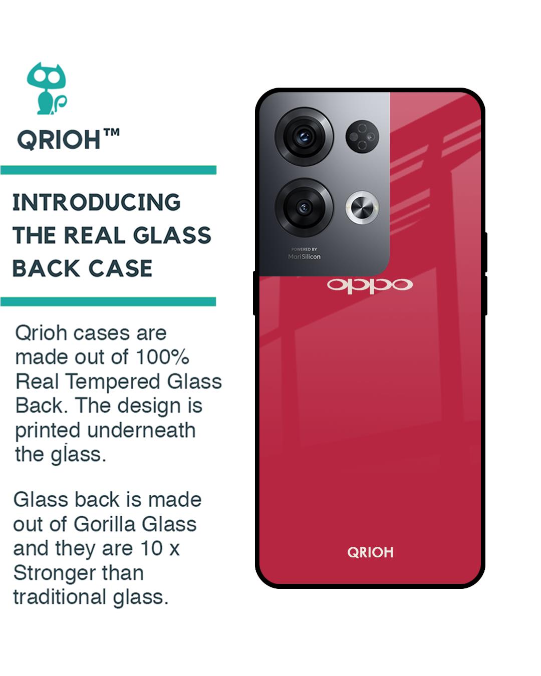 Shop Solo Maroon Premium Glass Cover for Oppo Reno8 Pro 5G (Shockproof, Light Weight)-Back