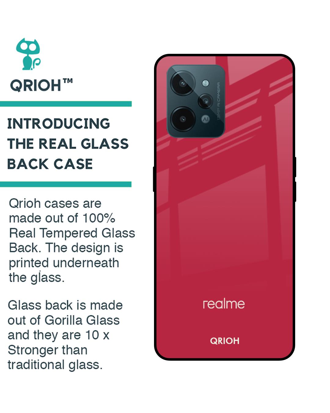 Shop Solo Maroon Premium Glass Cover for Realme C31 (Shockproof, Light Weight)-Back