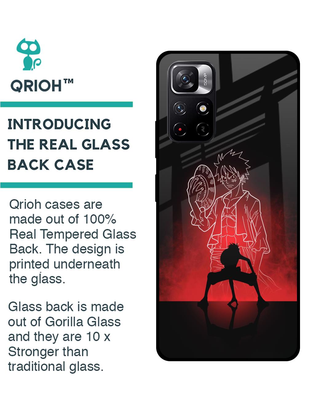 Shop Soul Of Anime Premium Glass Case for Redmi Note 11T 5G (Shock Proof,Scratch Resistant)-Back
