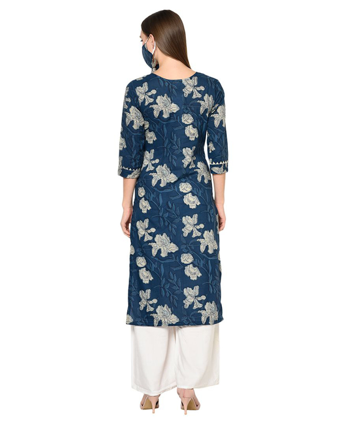 Shop Women Floral Print Kurta-Back