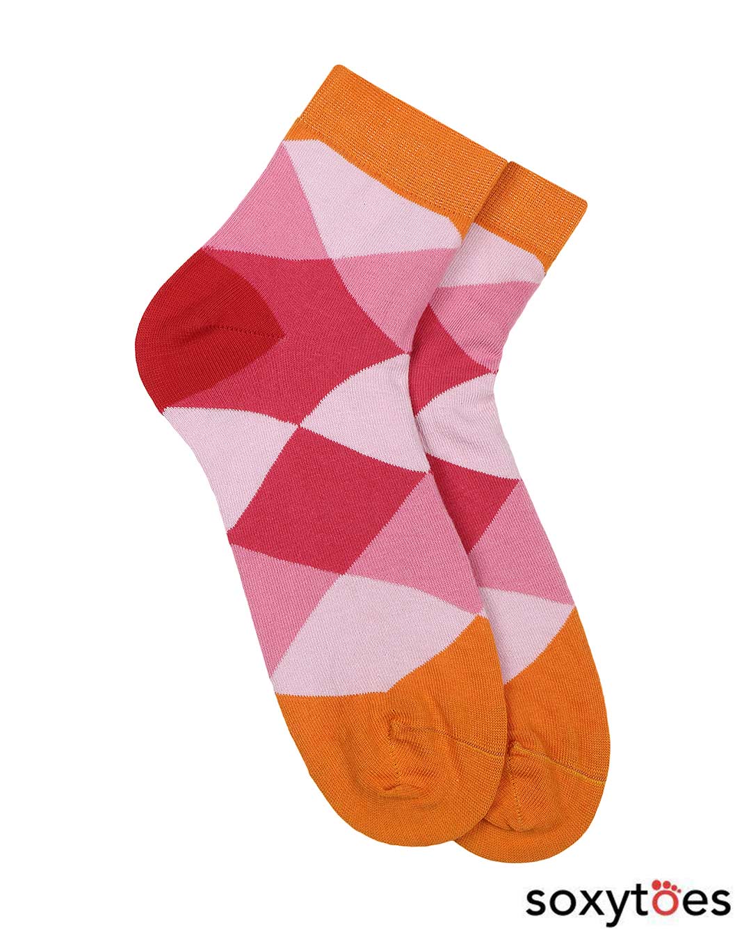 Shop Pack of 2 Soxytoes Geometricals Argyle Ankle Socks-Back