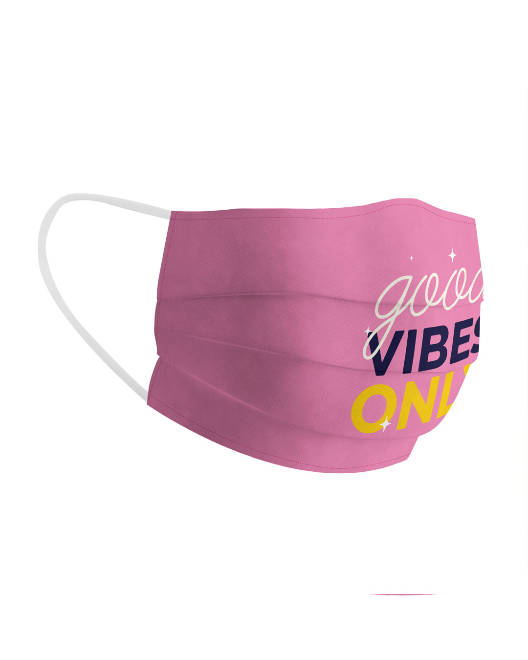 Shop Good Vibes Only Cotton Face Mask-Back