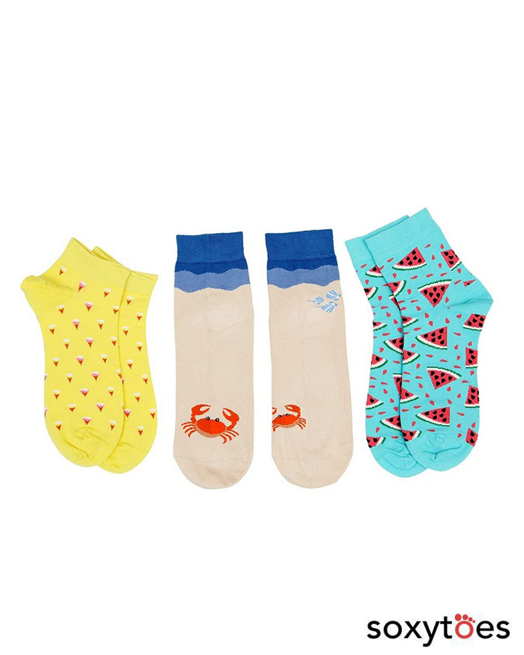 Buy Pack of 3 Soxytoes Sunshine Summer Ankle Socks Online in India at