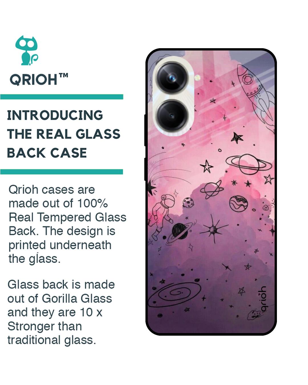 Shop Space Doodles Printed Premium Glass Case for Realme 10 Pro 5G (Shock Proof,Scratch Resistant)-Back