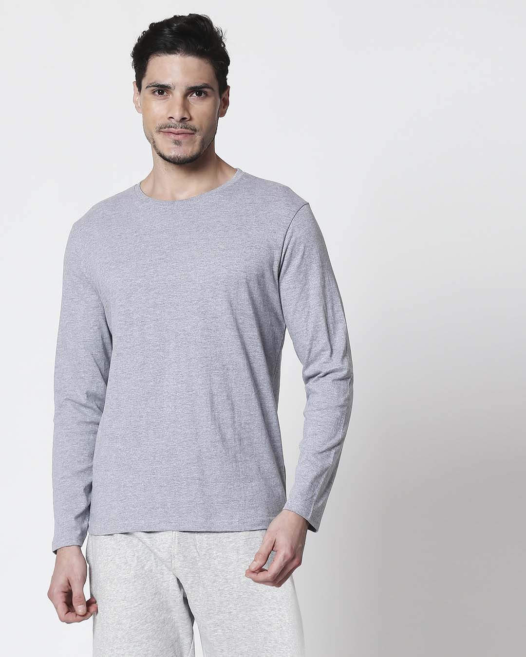 Shop Space Grey Men's Full Sleeve T-Shirt-Back