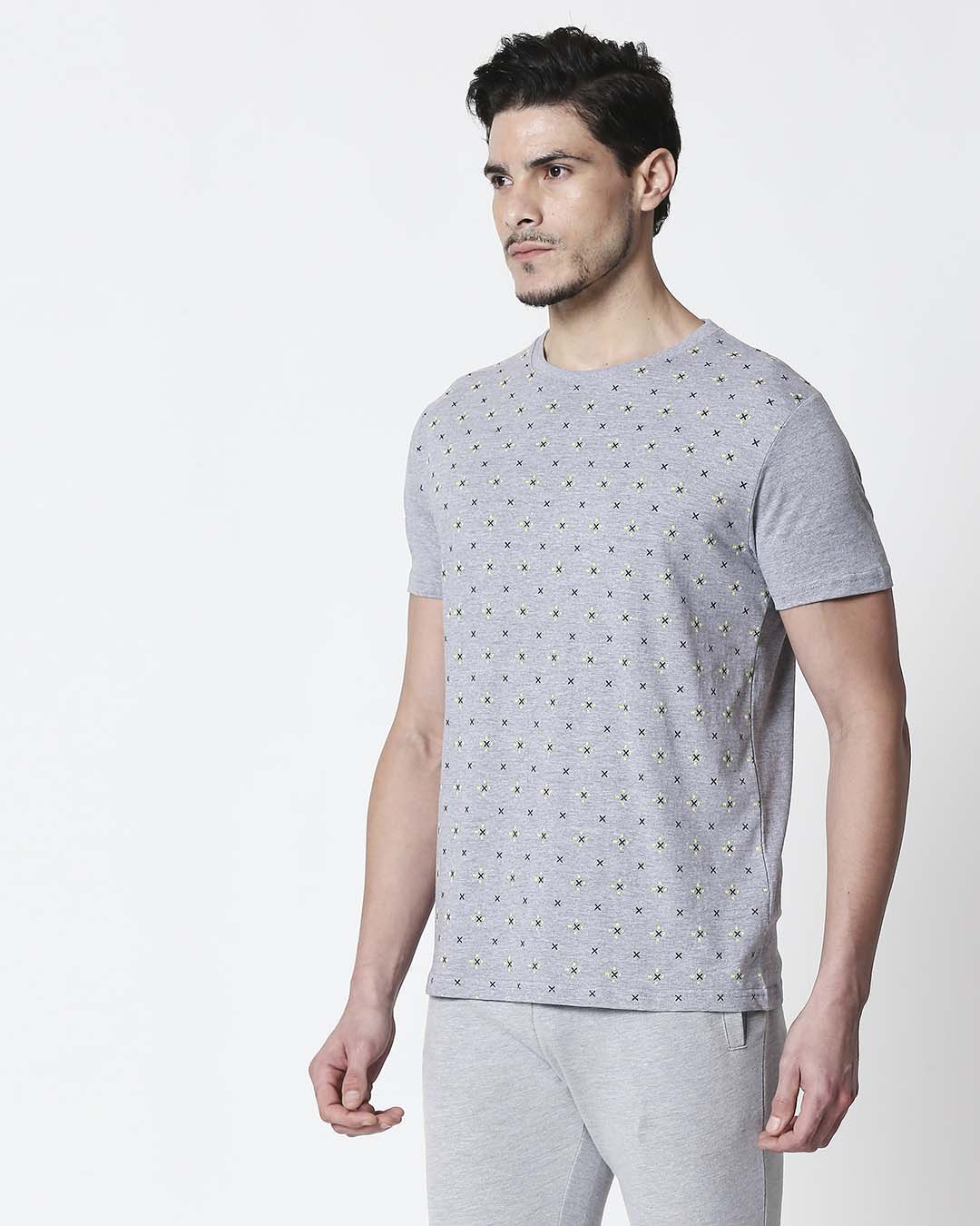 Shop Space Grey Men's Half Sleeve All Over Printed T-Shirt-Back