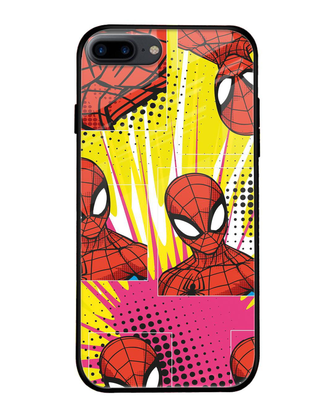 Buy Spider Man Angles Premium Glass Cover For Apple IPhone 7 Plus 