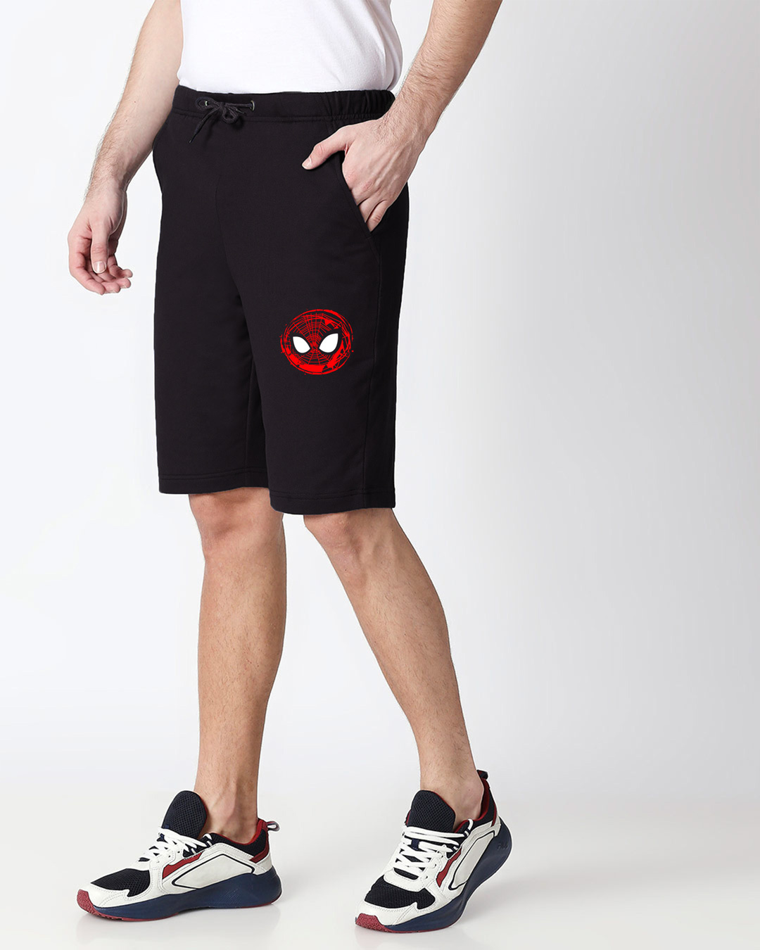 Shop Spider Web Printed Casual Shorts (FFHL)-Back