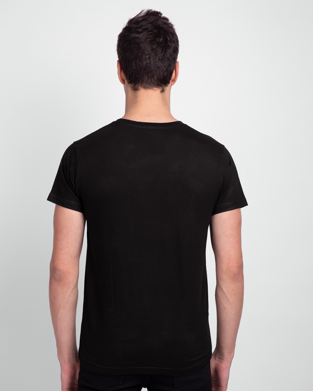 Shop Spiderman Face Half Sleeve T-Shirt (AVL) Black-Back