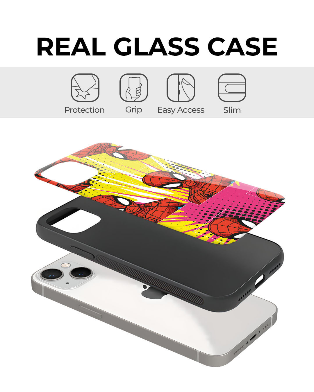 Shop Spidey Angles Premium Glass Cover for Apple iPhone XR-Back