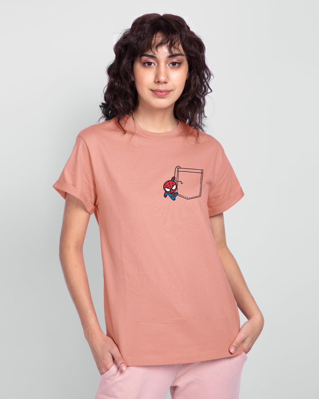 Shop Spidey Pocket Boyfriend T-Shirt (AVL)-Back
