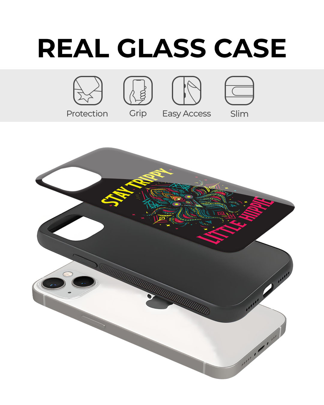 Shop Little Hiippie Premium Glass Cover for Apple iPhone 14-Back