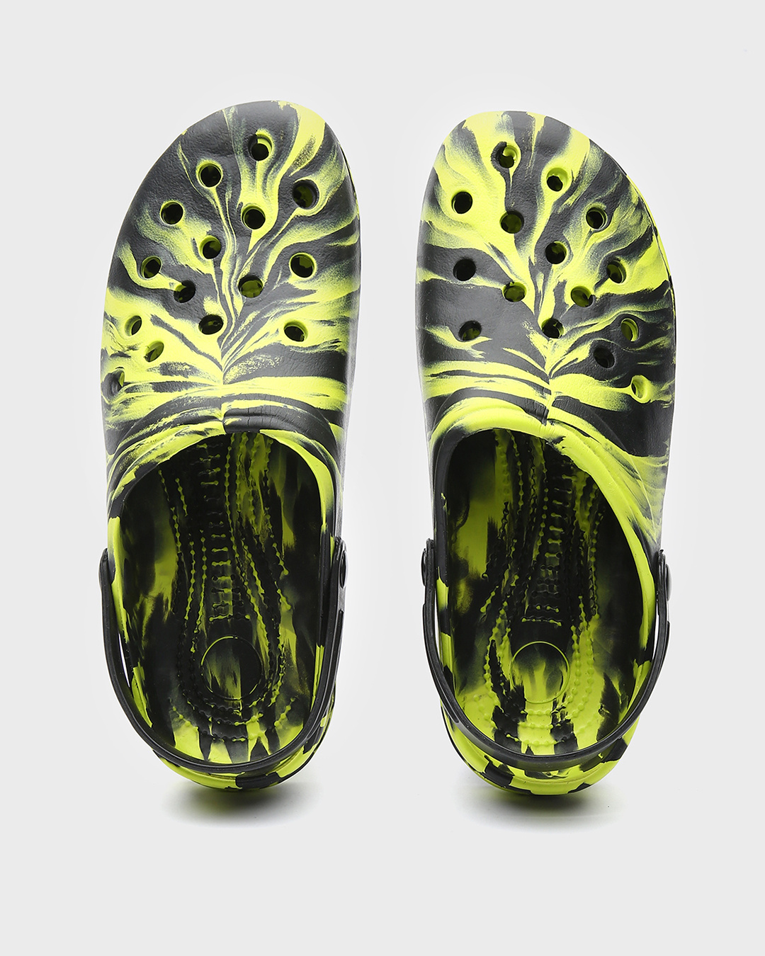 Shop Sporty Neon Green Men's Clog Sandals-Back