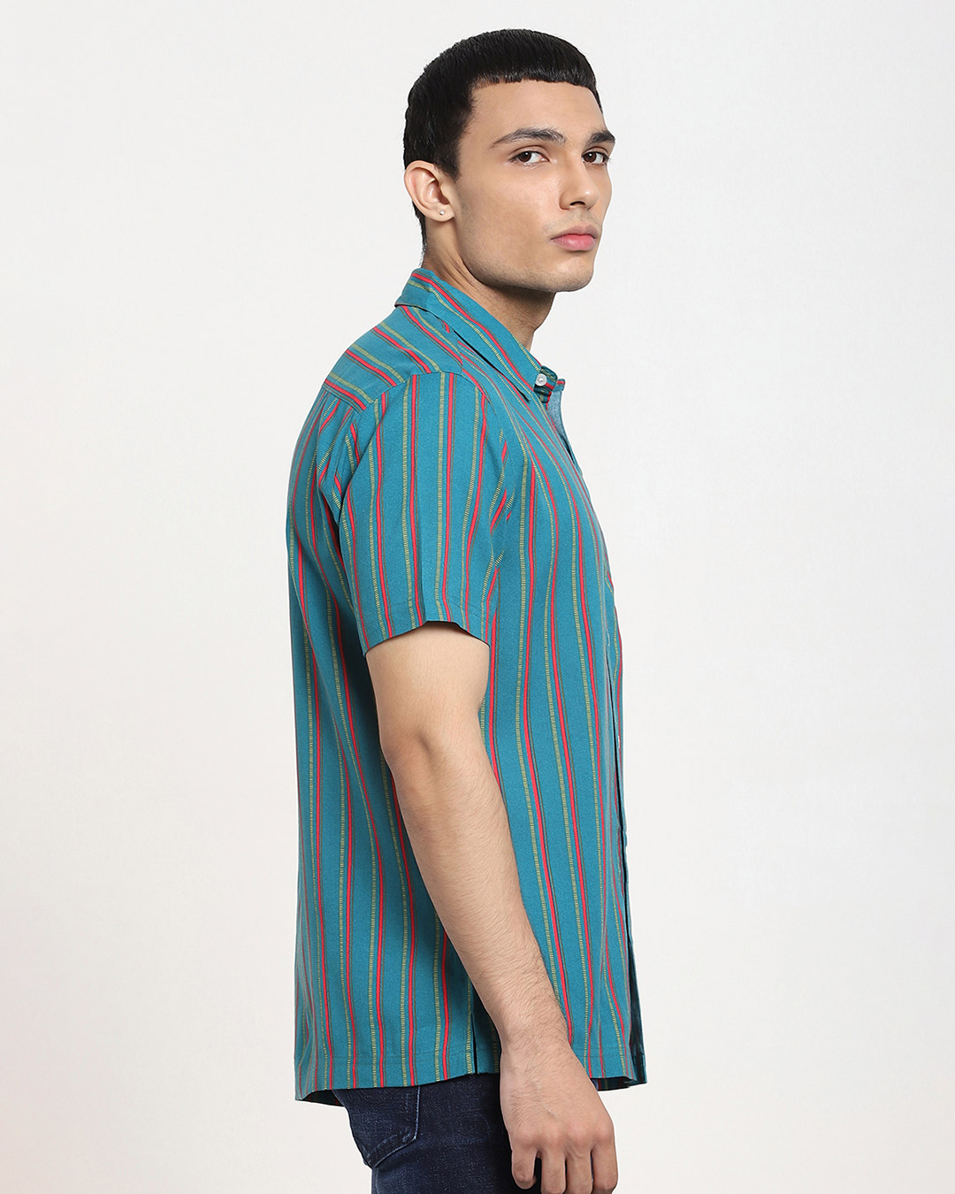 Shop Spruce up Tribal Stripe Half Sleeve Shirt-Back