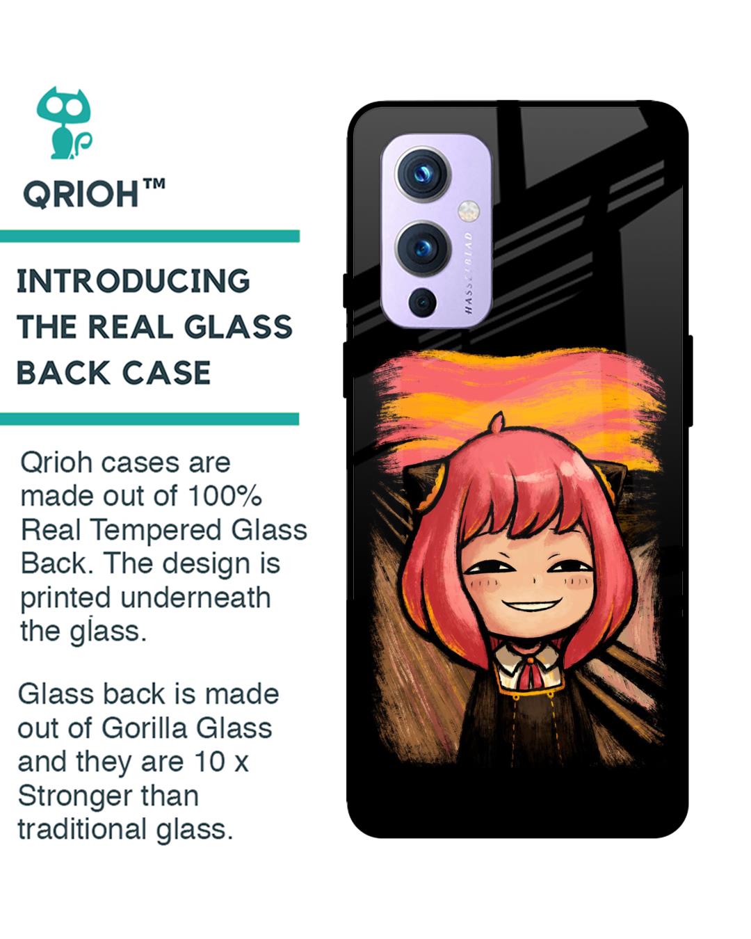 Shop Spy X Family Premium Glass Case for OnePlus 9 (Shock Proof,Scratch Resistant)-Back